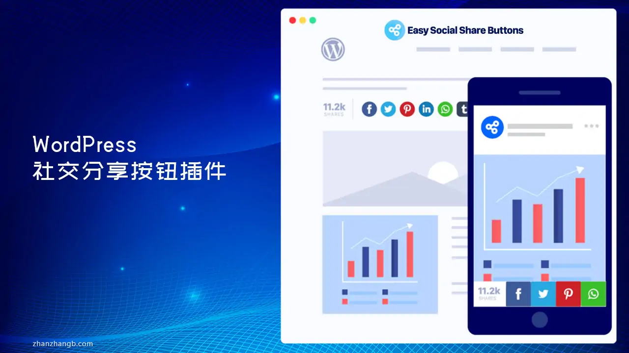 Easy Social Share Buttons For WordPress v9.1 社交分享插件（自定义添加任何社交媒体分享链接）-知新网