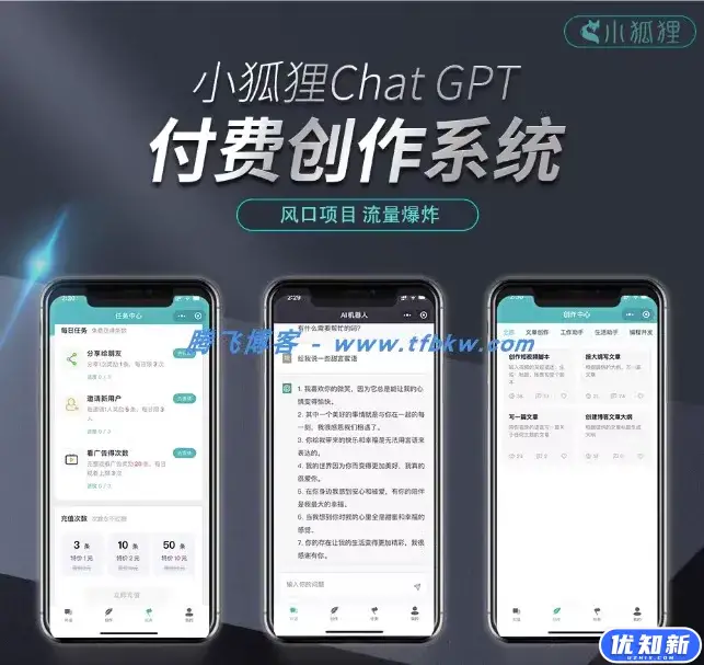 小狐狸ai付费创作系统V2.8.0 – ChatGPT智能机器人开心版-知新网