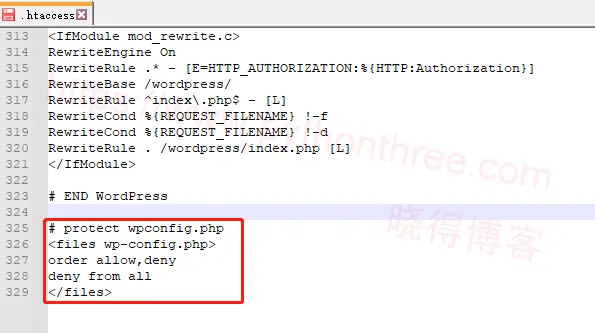 通过htaccess文件保护wp-config-文件